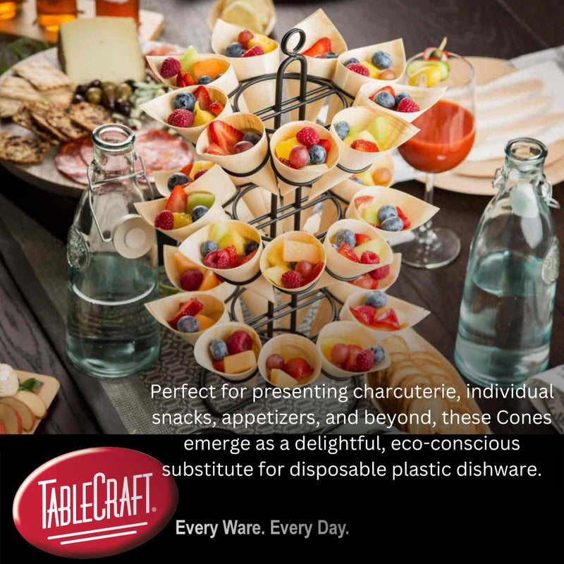 Tablecraft أقماع تقديم قابلة للتصرف من TableCraft BAMDCN7، سعة 4Â¾ أونصة من خشب الحور، عبوة من 50، للاستخدام لمرة واحدة للوجبات الخفيفة واللحوم الباردة - Image 4